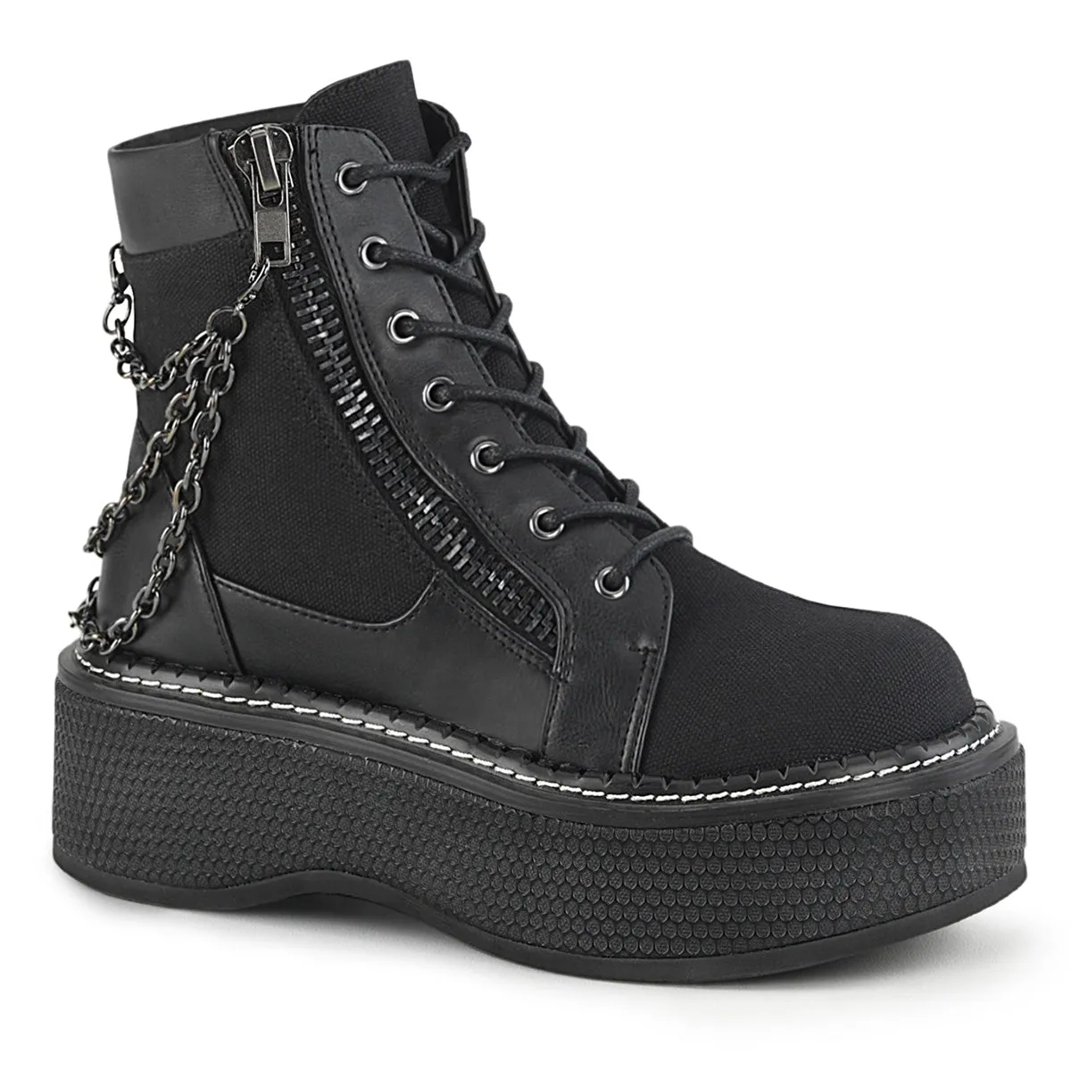 2 Inch Platform EMILY-114 Black Canvas