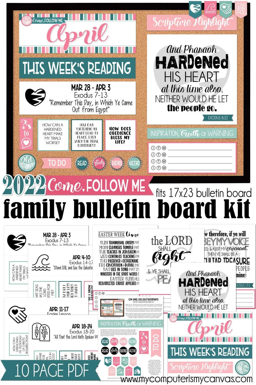 2022 CFM Old Testament Family Bulletin Board Kit {APRIL} PRINTABLE