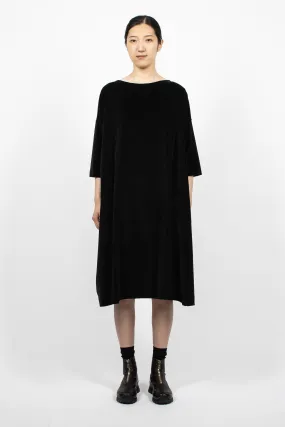 31_209 Velvet Boatneck Dress Black