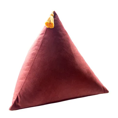 3D Velvet Triangle Throw Cushion