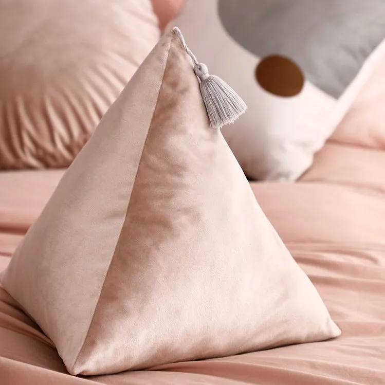 3D Velvet Triangle Throw Cushion