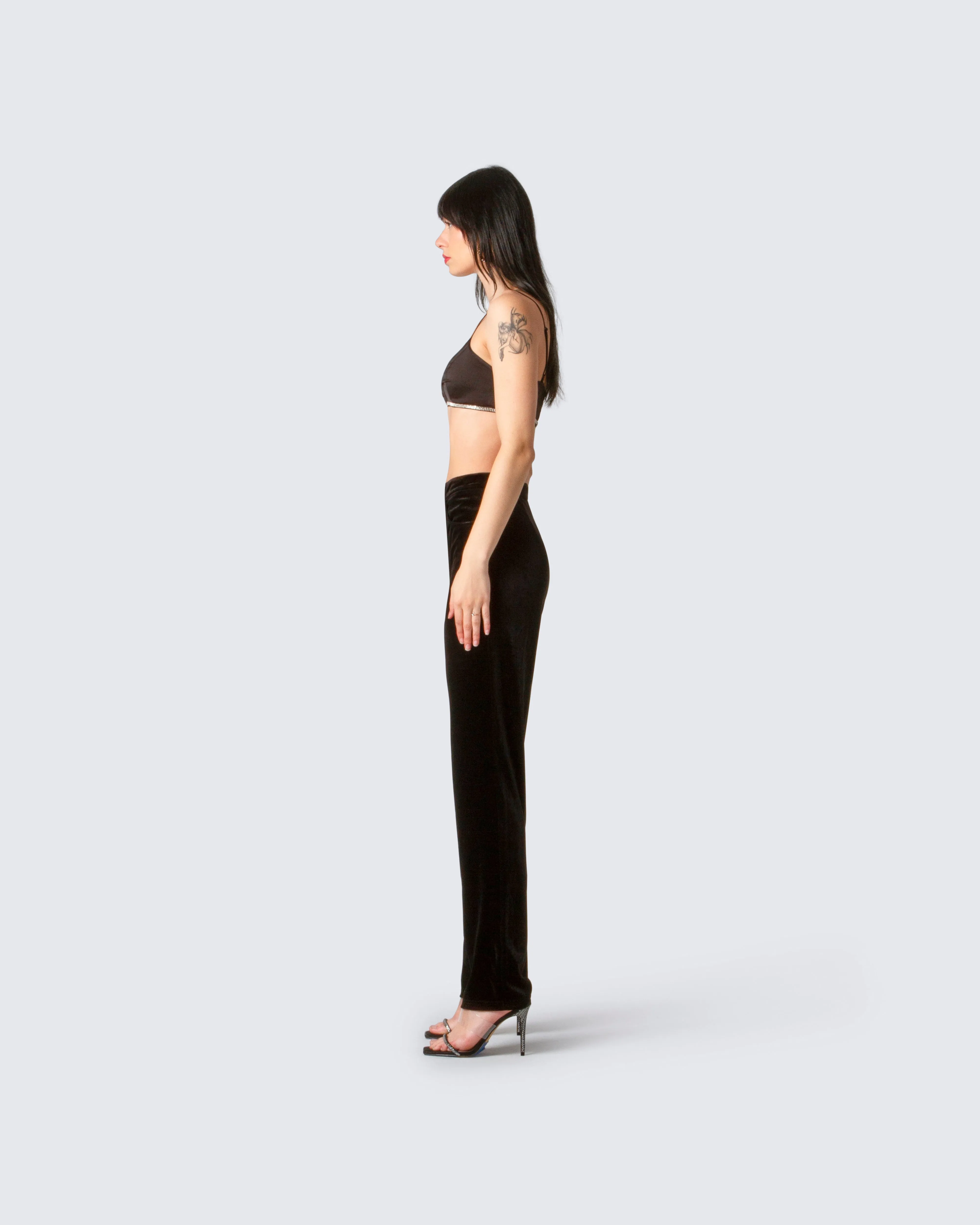 Addison Black Velvet Pant