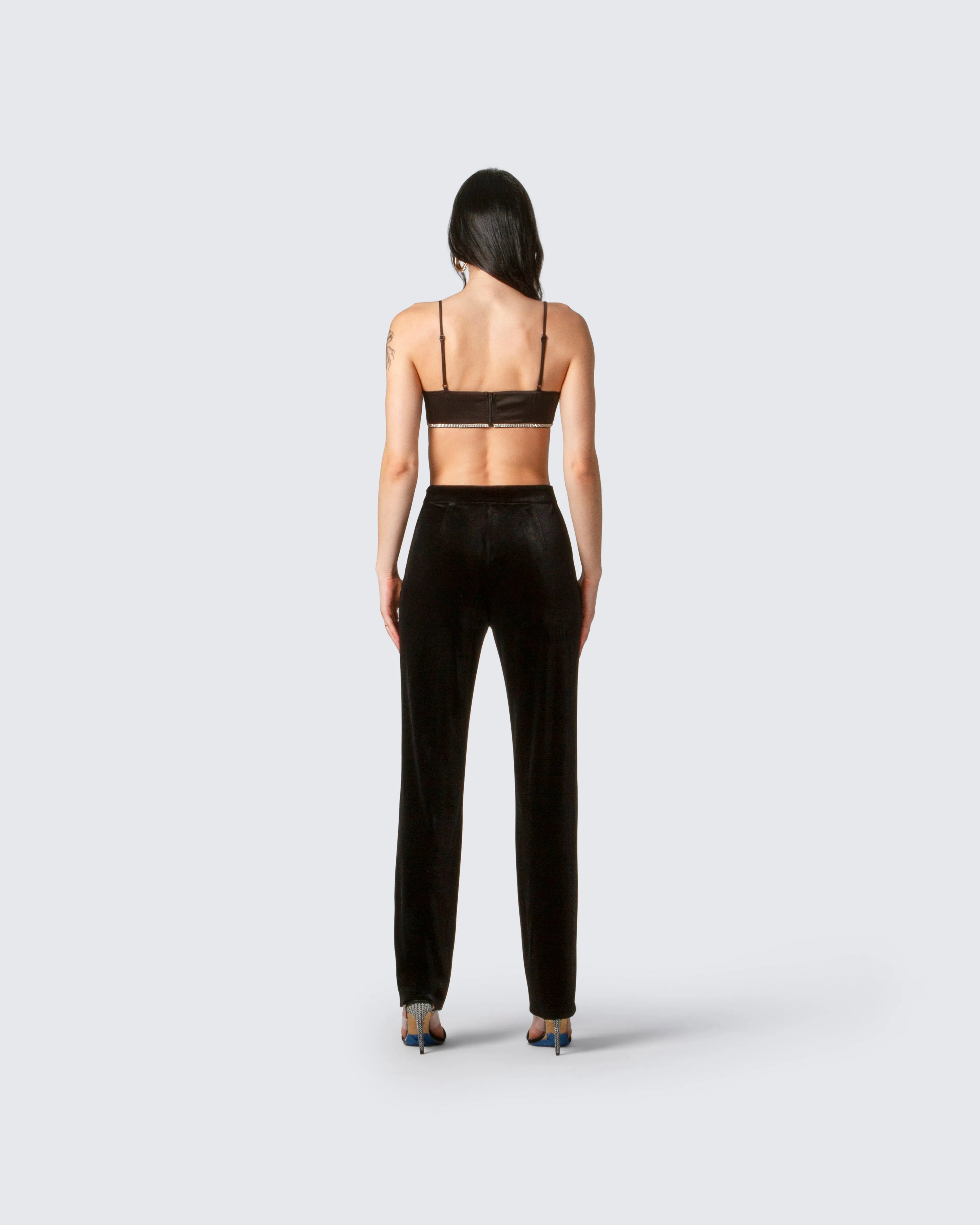 Addison Black Velvet Pant