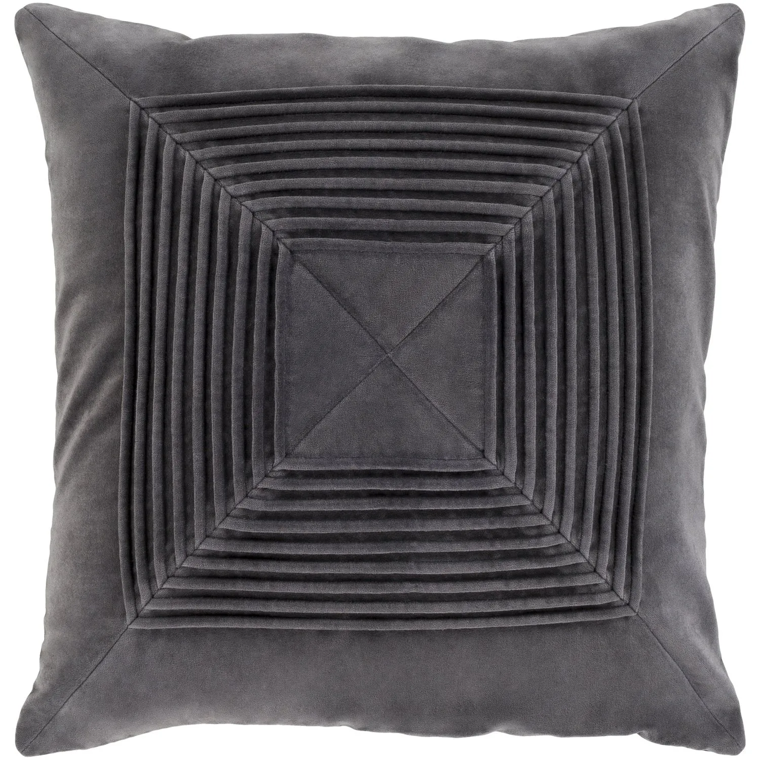 Akira Velvet Pillow in Charcoal