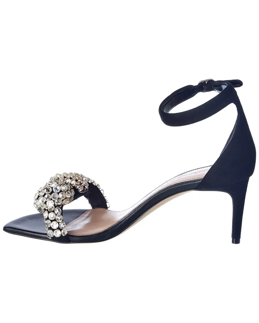 Alexander Mcqueen Crystal Embellished Suede Sandal