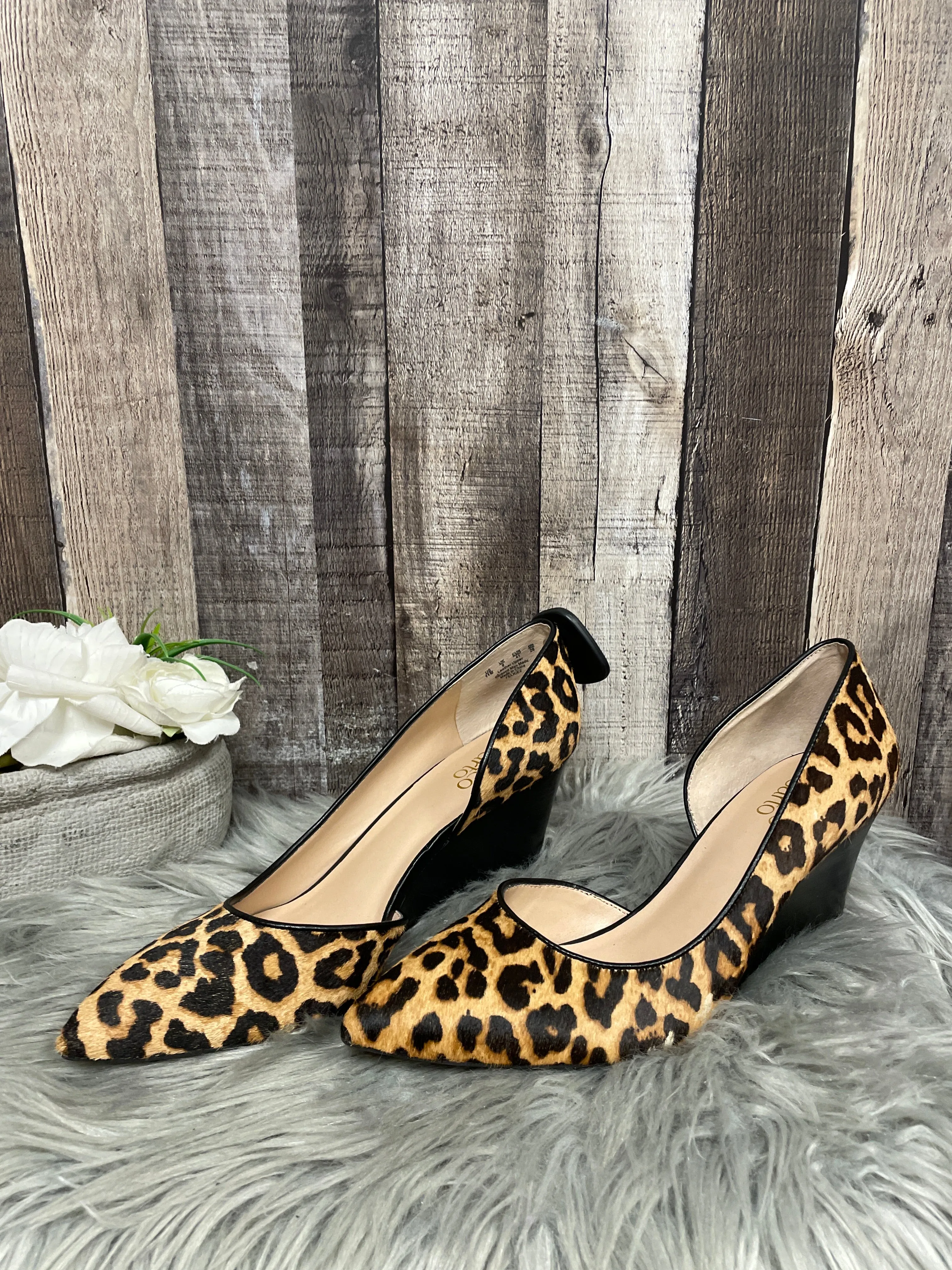 Animal Print Shoes Heels Wedge Franco Sarto, Size 11