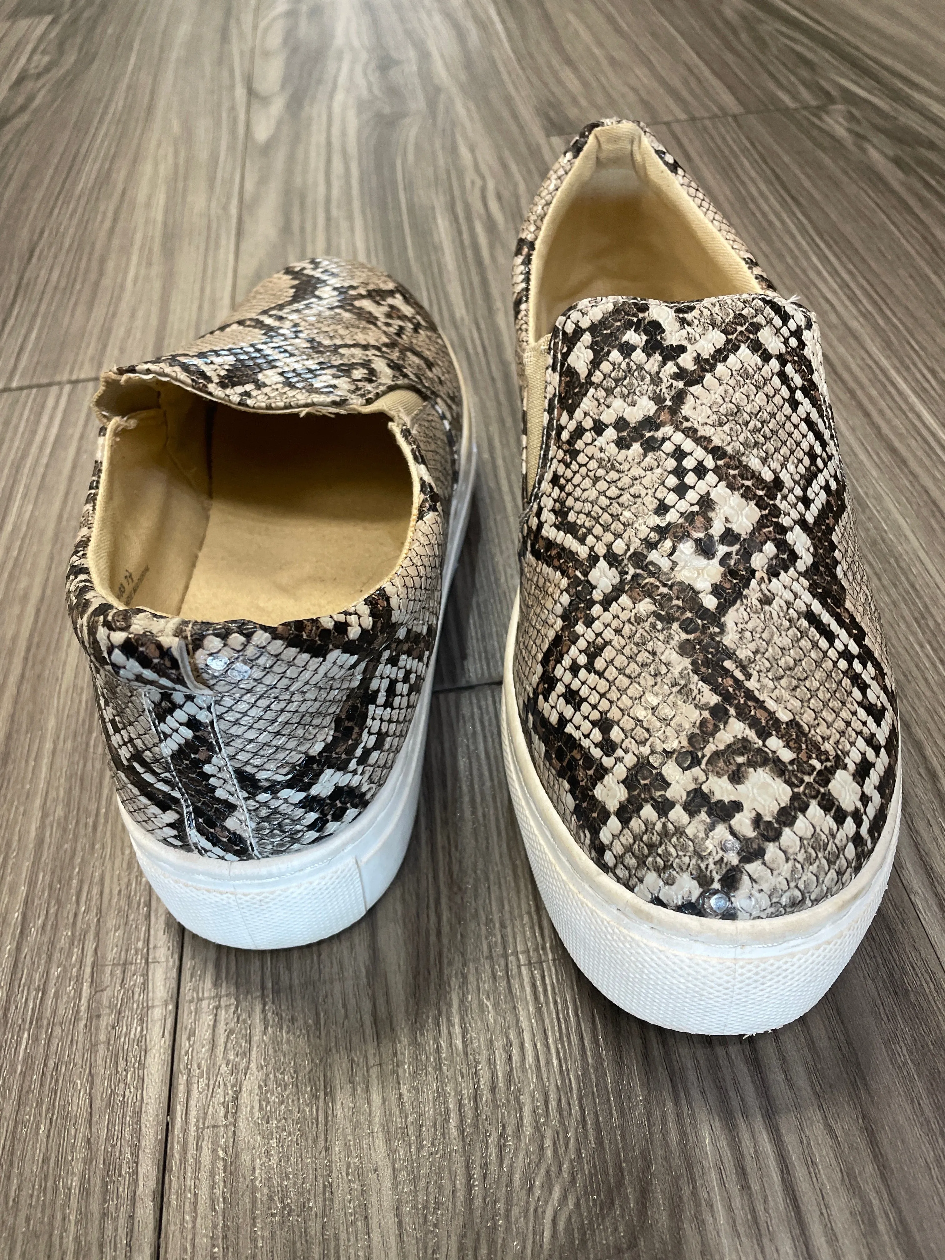 Animal Print Shoes Sneakers Platform Bamboo, Size 7.5