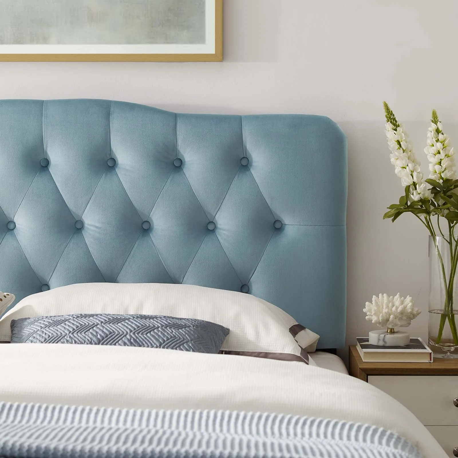 Annabel Diamond Tufted Performance Velvet Headboard