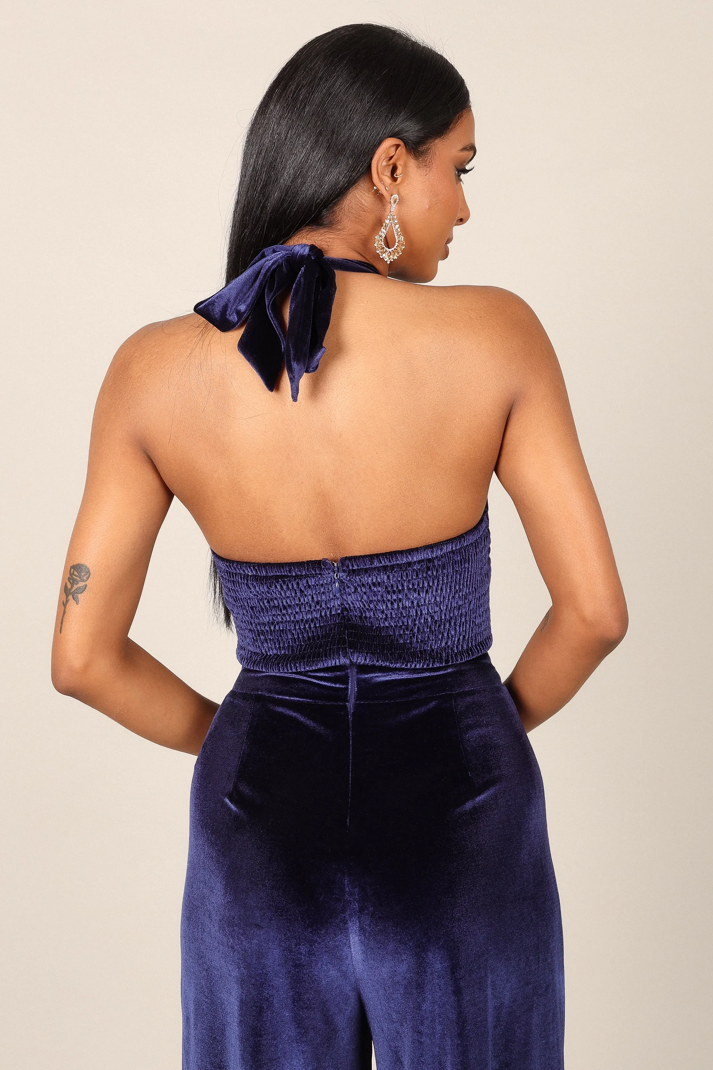 Aria Velvet Jumpsuit - Sapphire