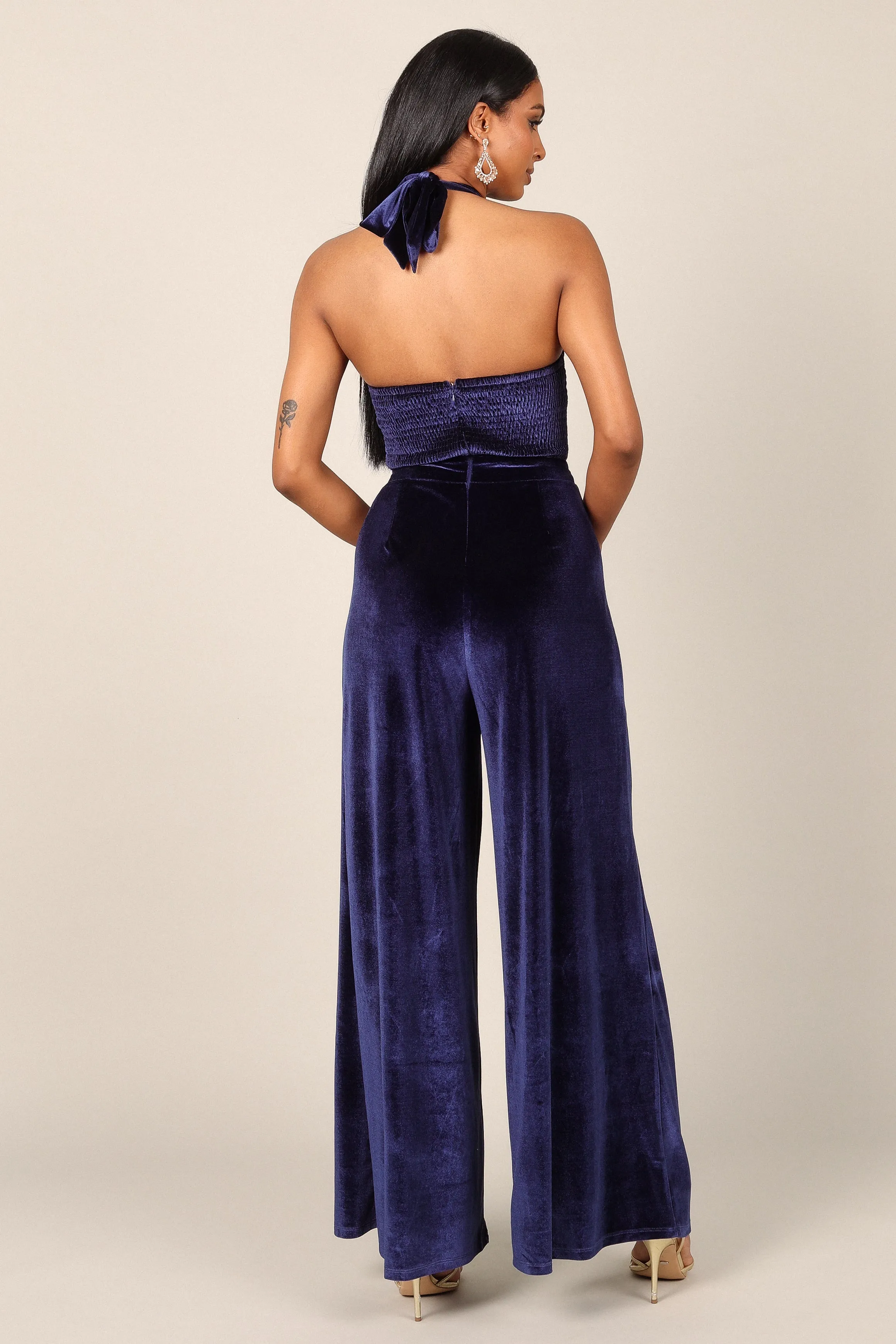 Aria Velvet Jumpsuit - Sapphire