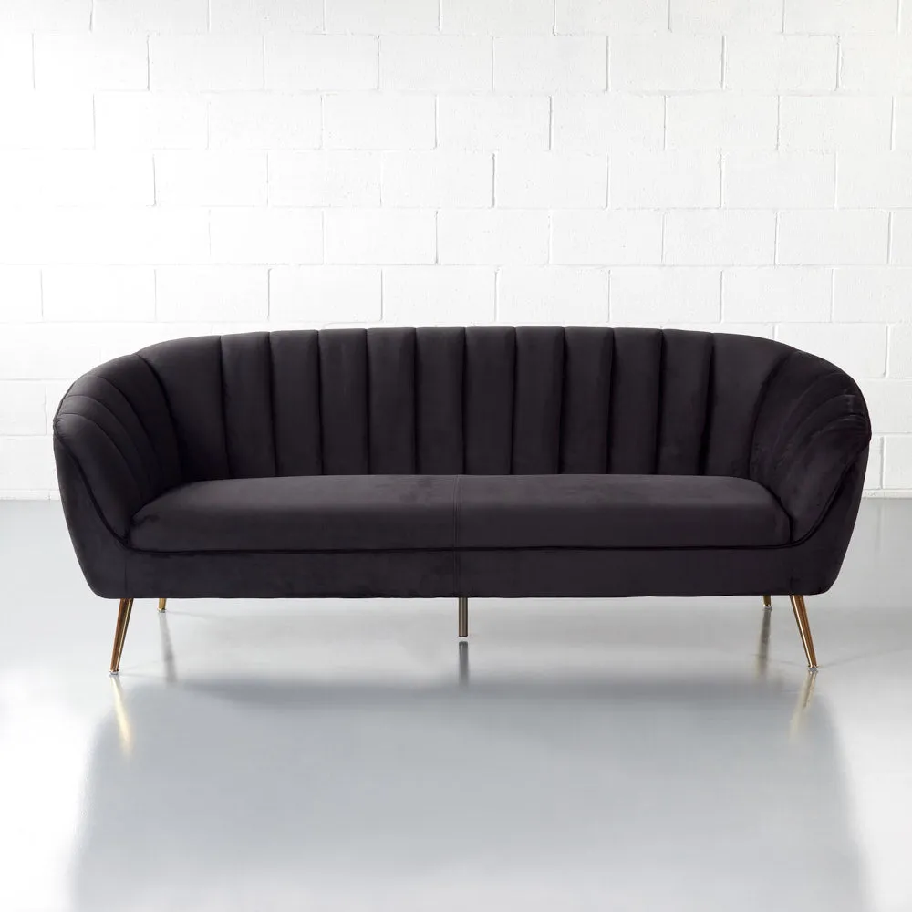 AUDREY - Black Velvet Sofa