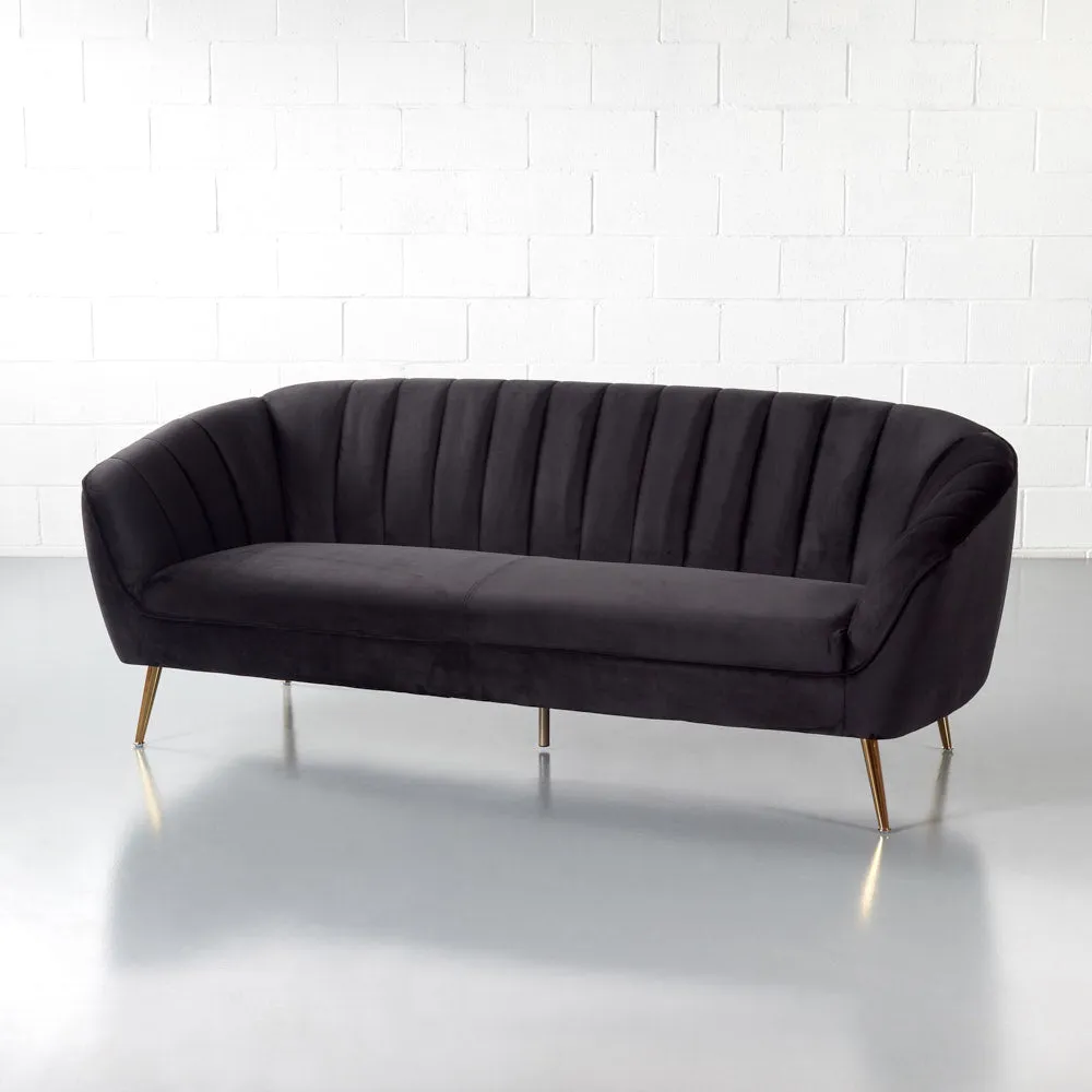 AUDREY - Black Velvet Sofa