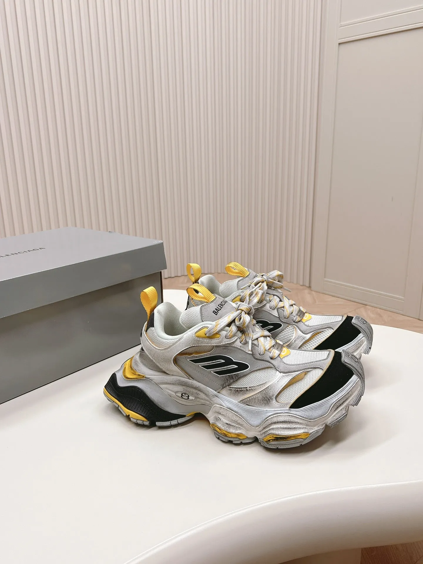 Balenciaga Cargo Sneaker 'Worn-Out - Grey Yellow'