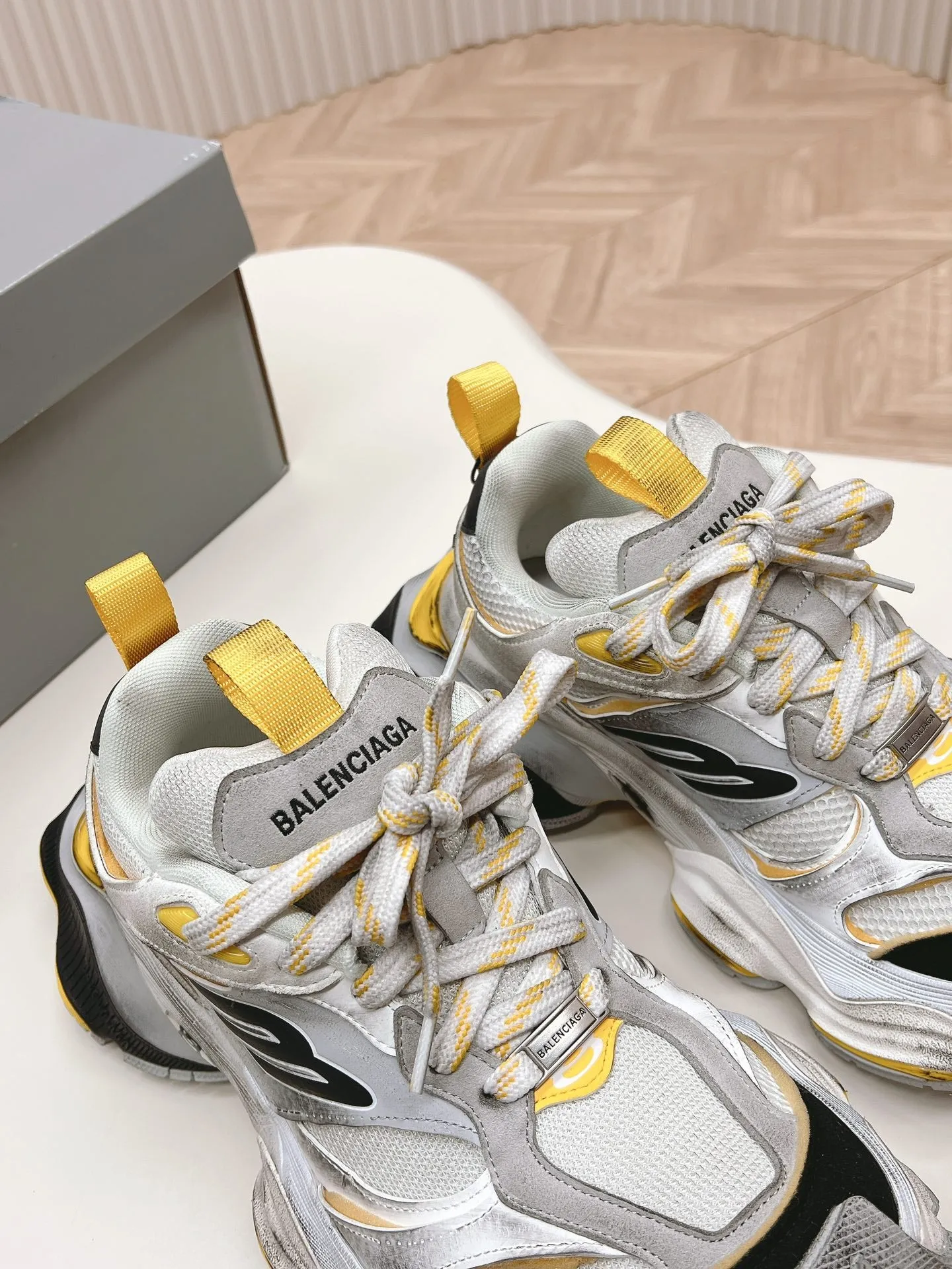 Balenciaga Cargo Sneaker 'Worn-Out - Grey Yellow'