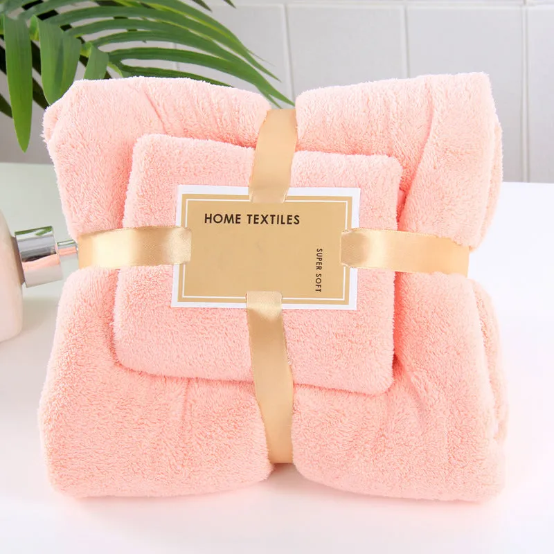 Bath towel set coral velvet customized