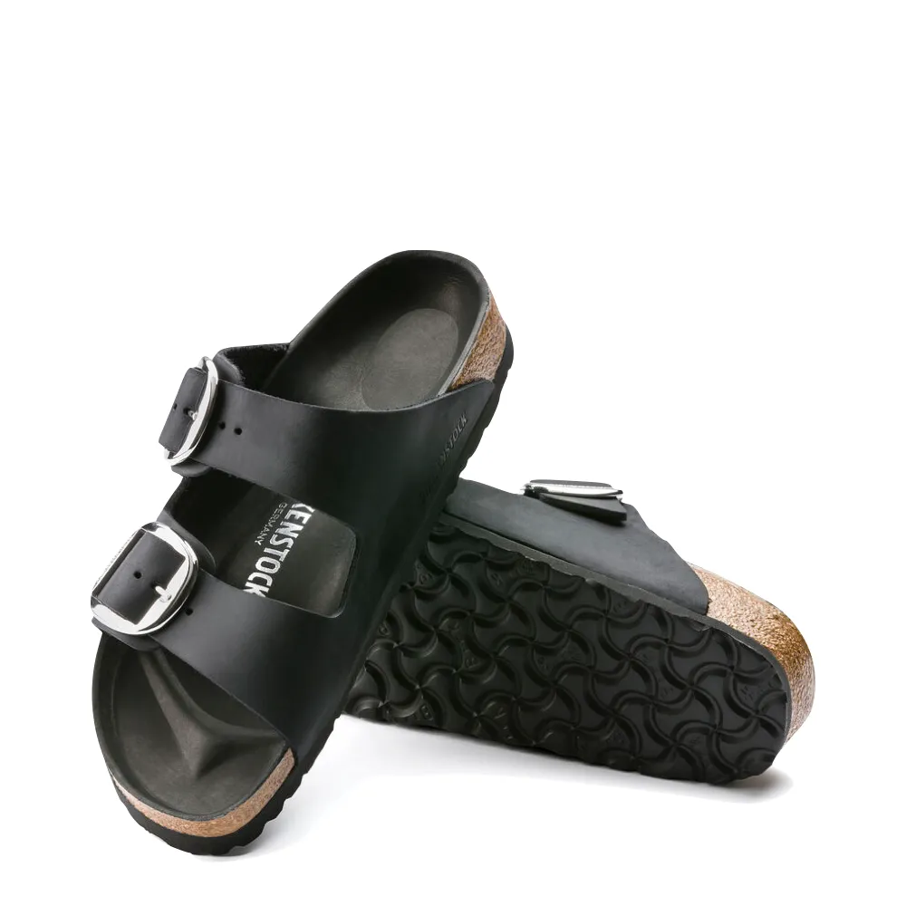 Birkenstock Arizona Oiled Leather Big Buckle Sandal (Black)