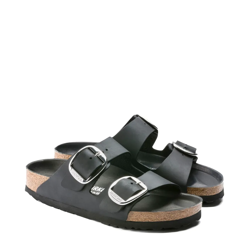 Birkenstock Arizona Oiled Leather Big Buckle Sandal (Black)