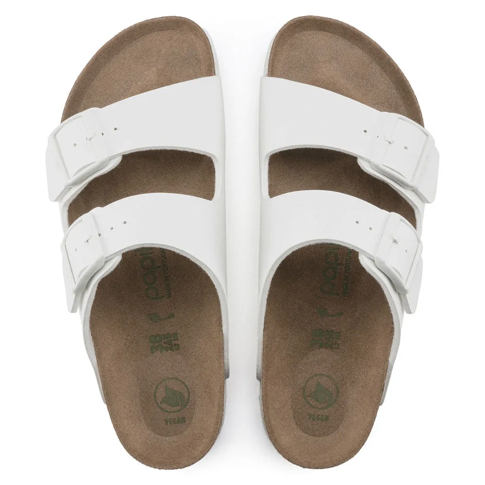 BIRKENSTOCK ARIZONA PLATFORM VEGAN WHITE BIRKOFLOR - WOMENS