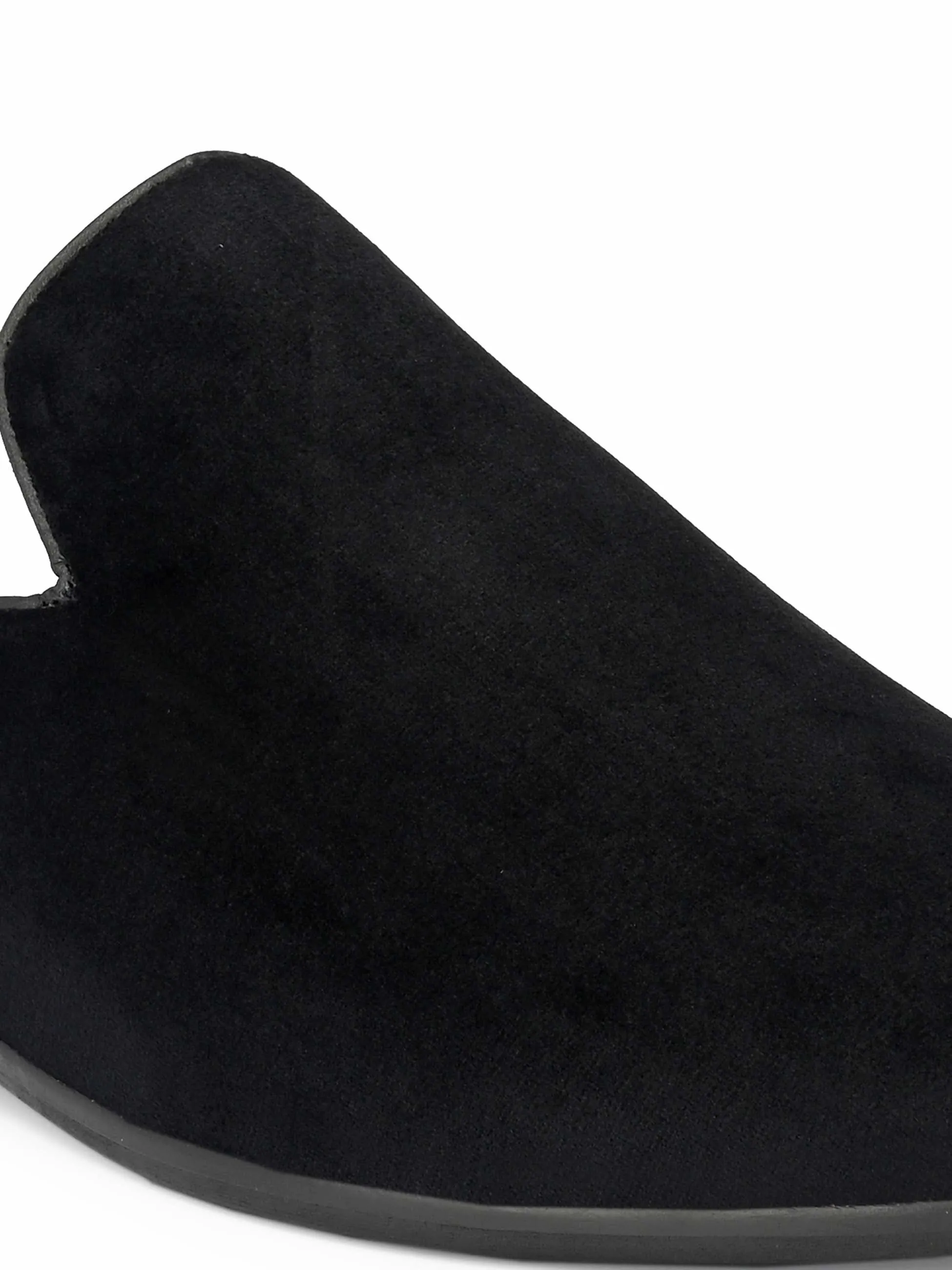 Black Velvet Smooth Mules