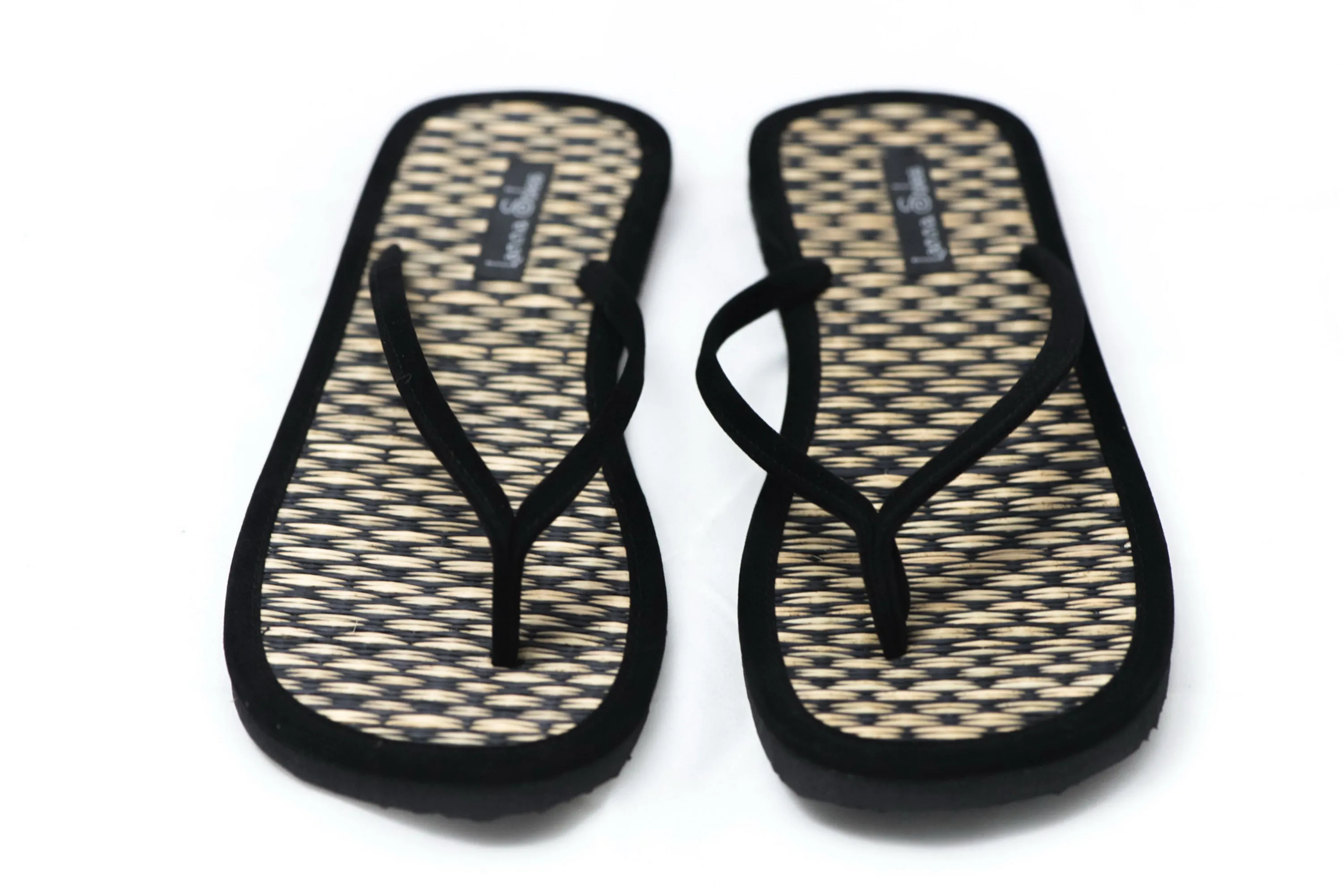 Black Woven Flip Flops