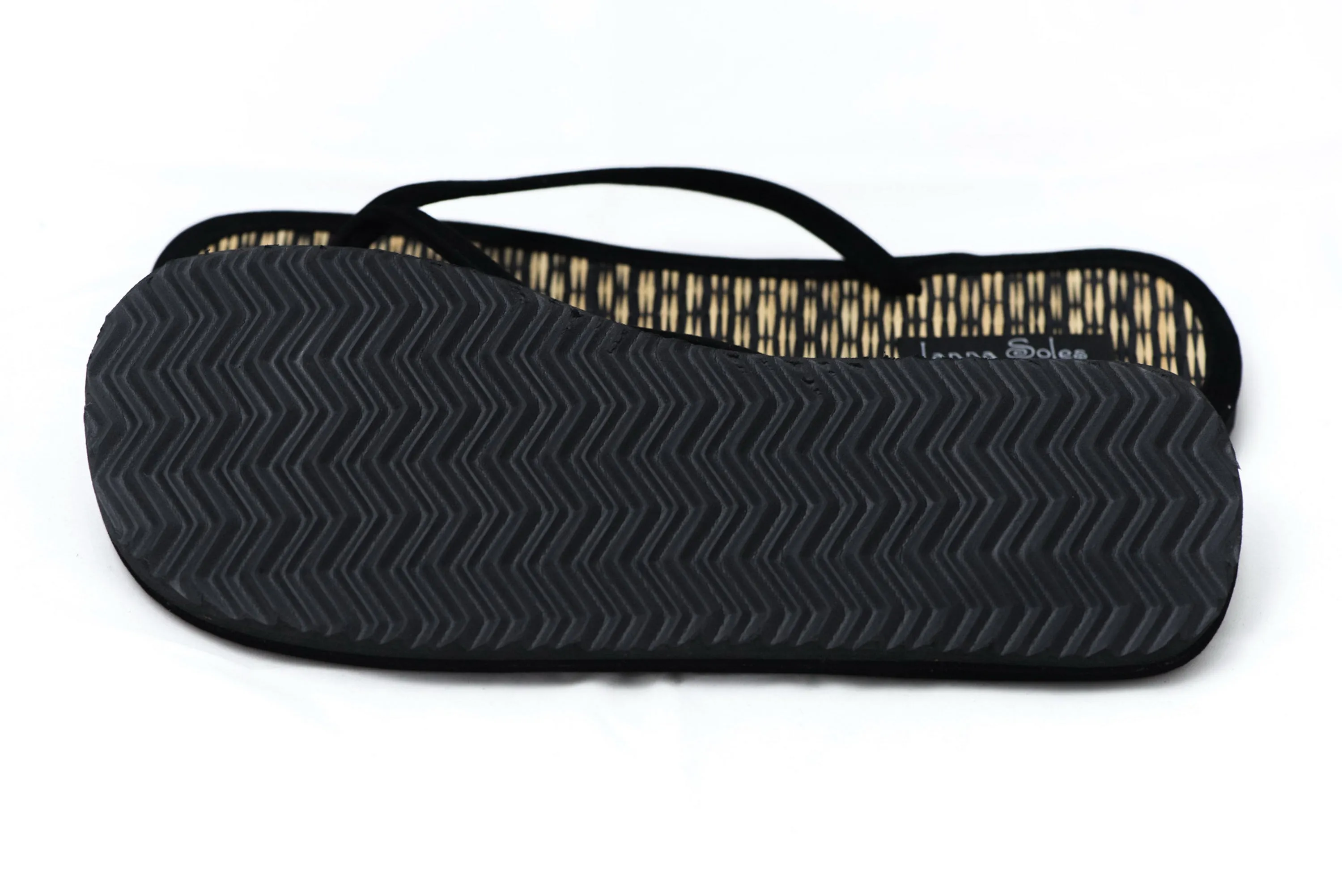 Black Woven Flip Flops