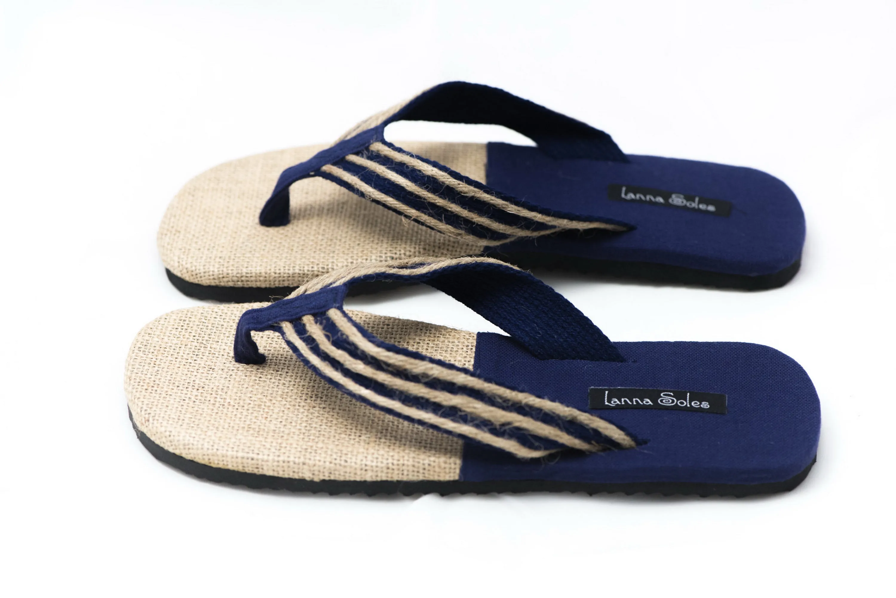 Blue Stripes Woven Flip Flops