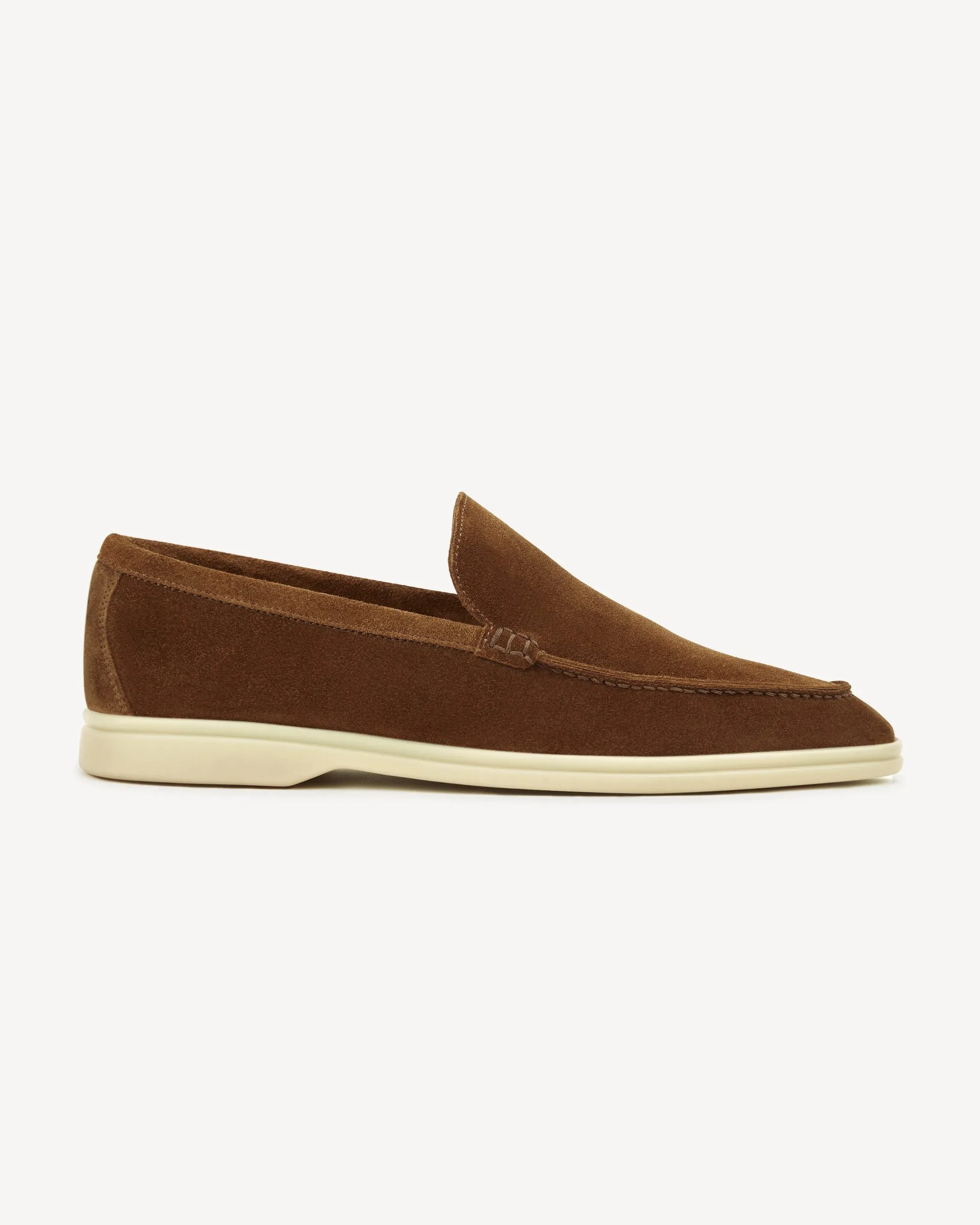 Brabion Unlined Capri Suede Loafer – Polo Brown