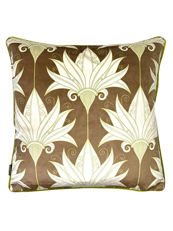 Brown decadent velvet cushion