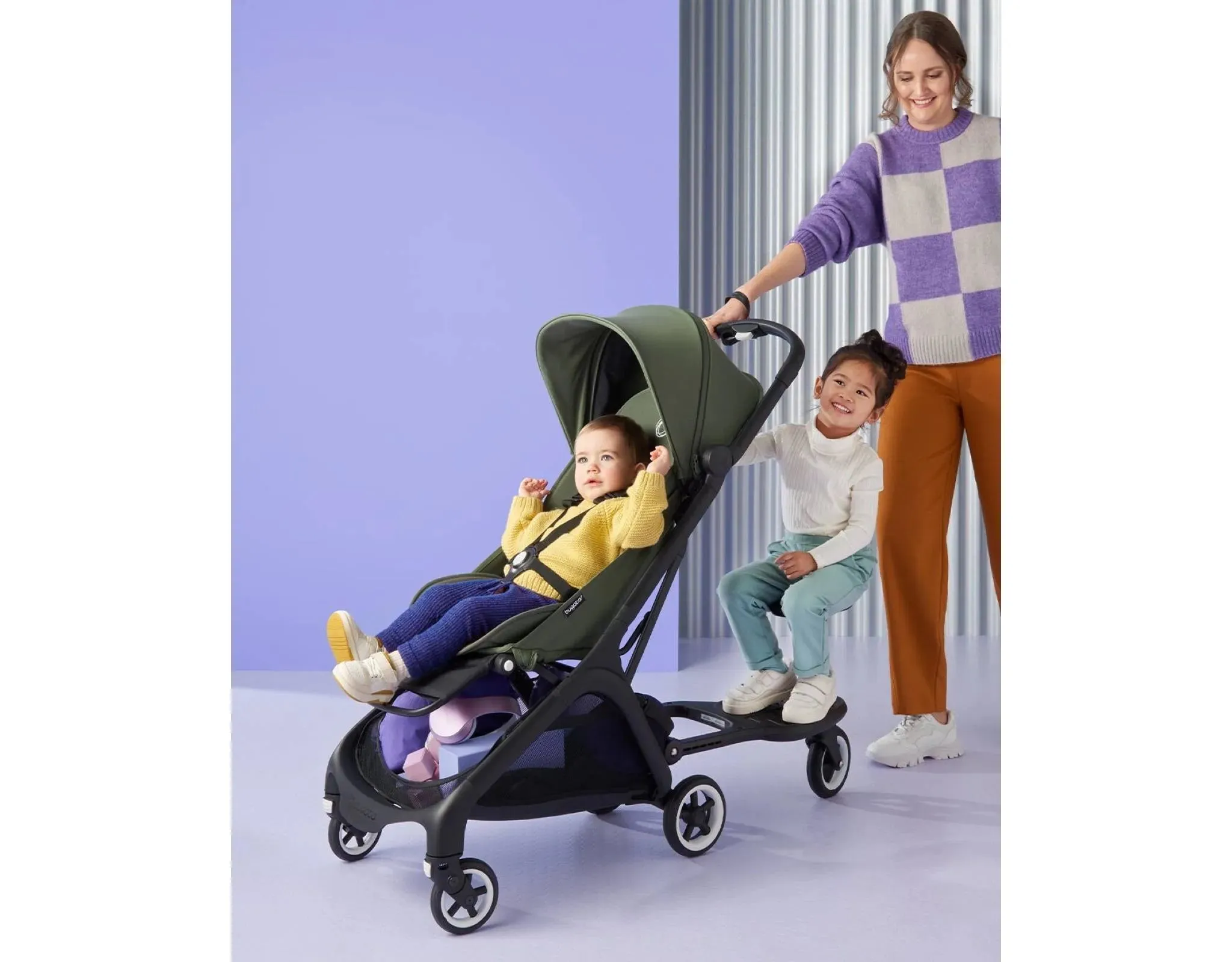 Butterfly Comfort Sit and Stand Wheeled Stroller Board for Toddlers