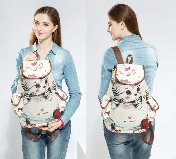 Canvas Kitten Rucksack