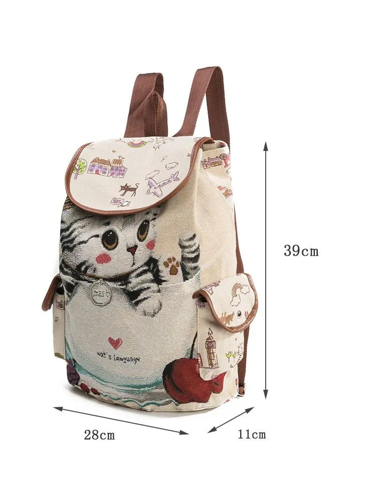 Canvas Kitten Rucksack