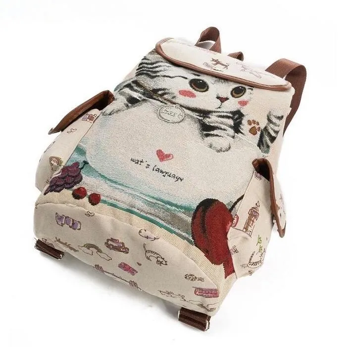 Canvas Kitten Rucksack