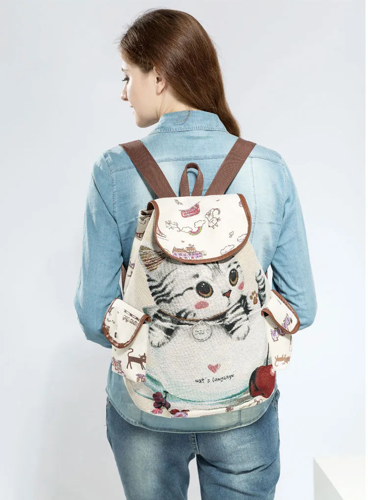 Canvas Kitten Rucksack