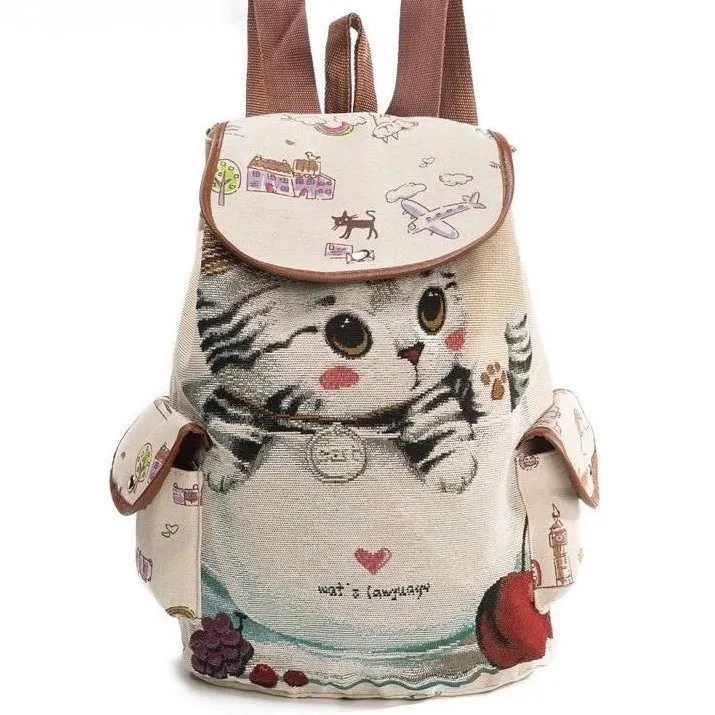 Canvas Kitten Rucksack