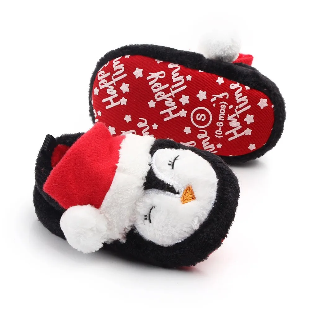 Christmas Warm Shoes Kids Toddler First Walkers Winter Baby Boys Girls Shoes Xmas Cosplay Cute Cartoon Kids Animal Shoes