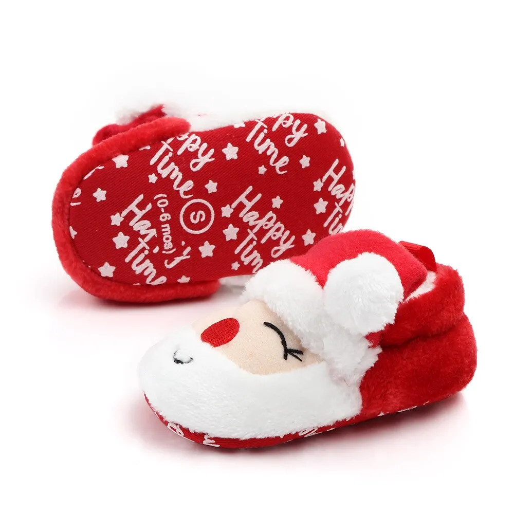 Christmas Warm Shoes Kids Toddler First Walkers Winter Baby Boys Girls Shoes Xmas Cosplay Cute Cartoon Kids Animal Shoes