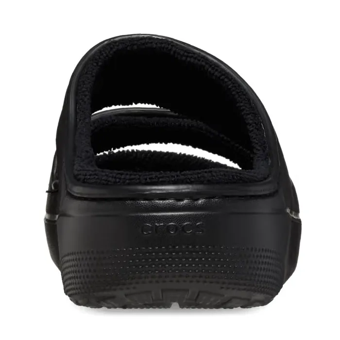 Crocs Classic Cozzzy Towel Sandal Slide Black Adults