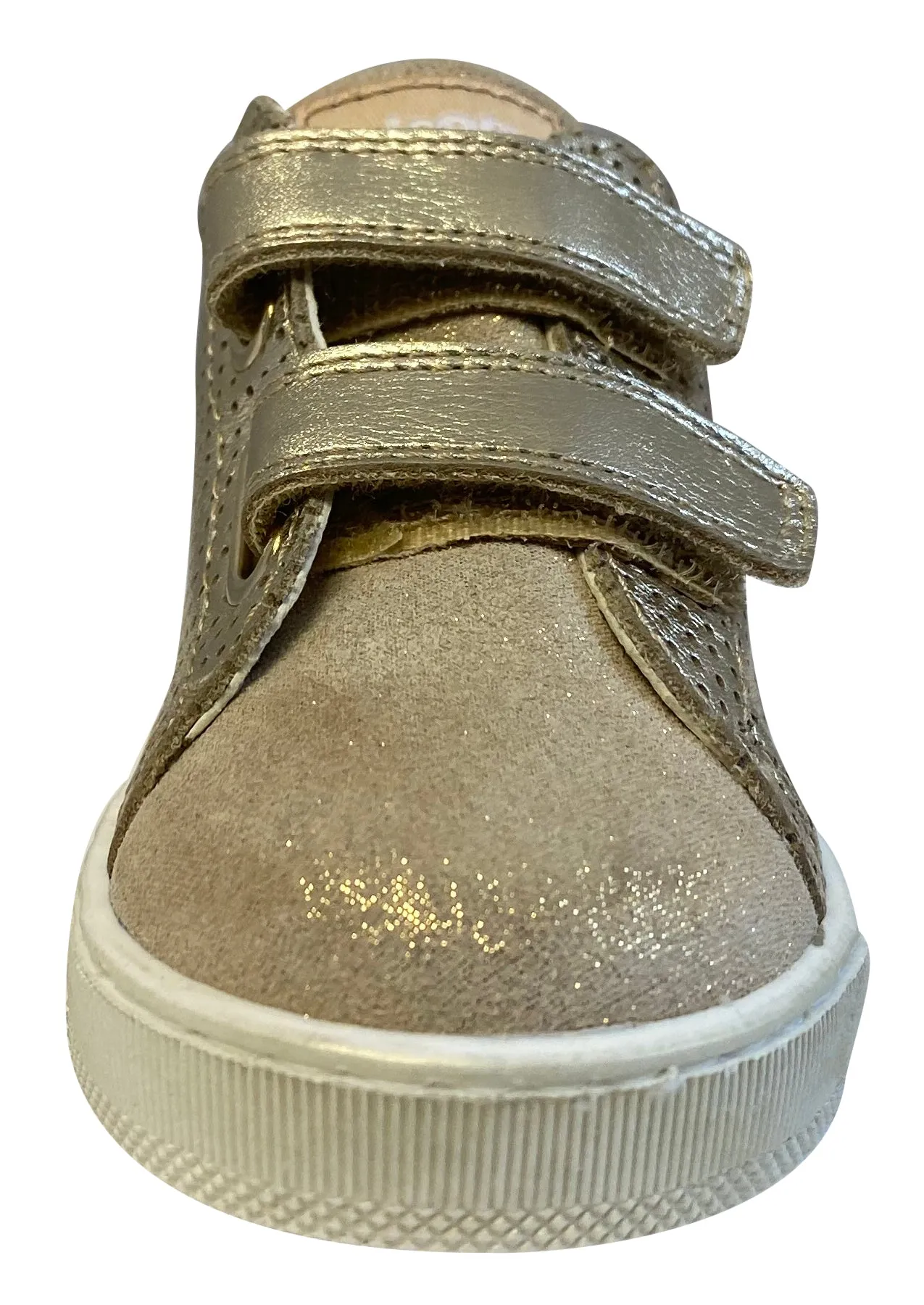 Falcotto Girl's Delena Vl Vel.Glitter/Lam.Forato Fashion Sneakers, Platino