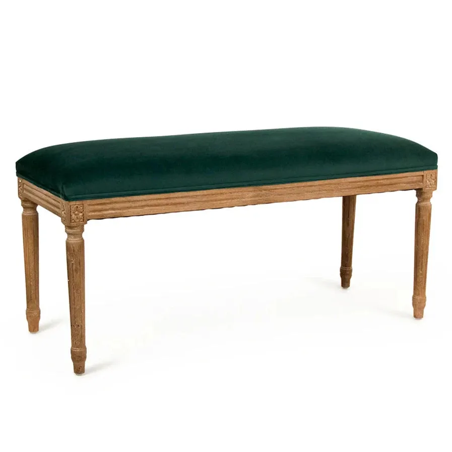 French Velvet Green Bench