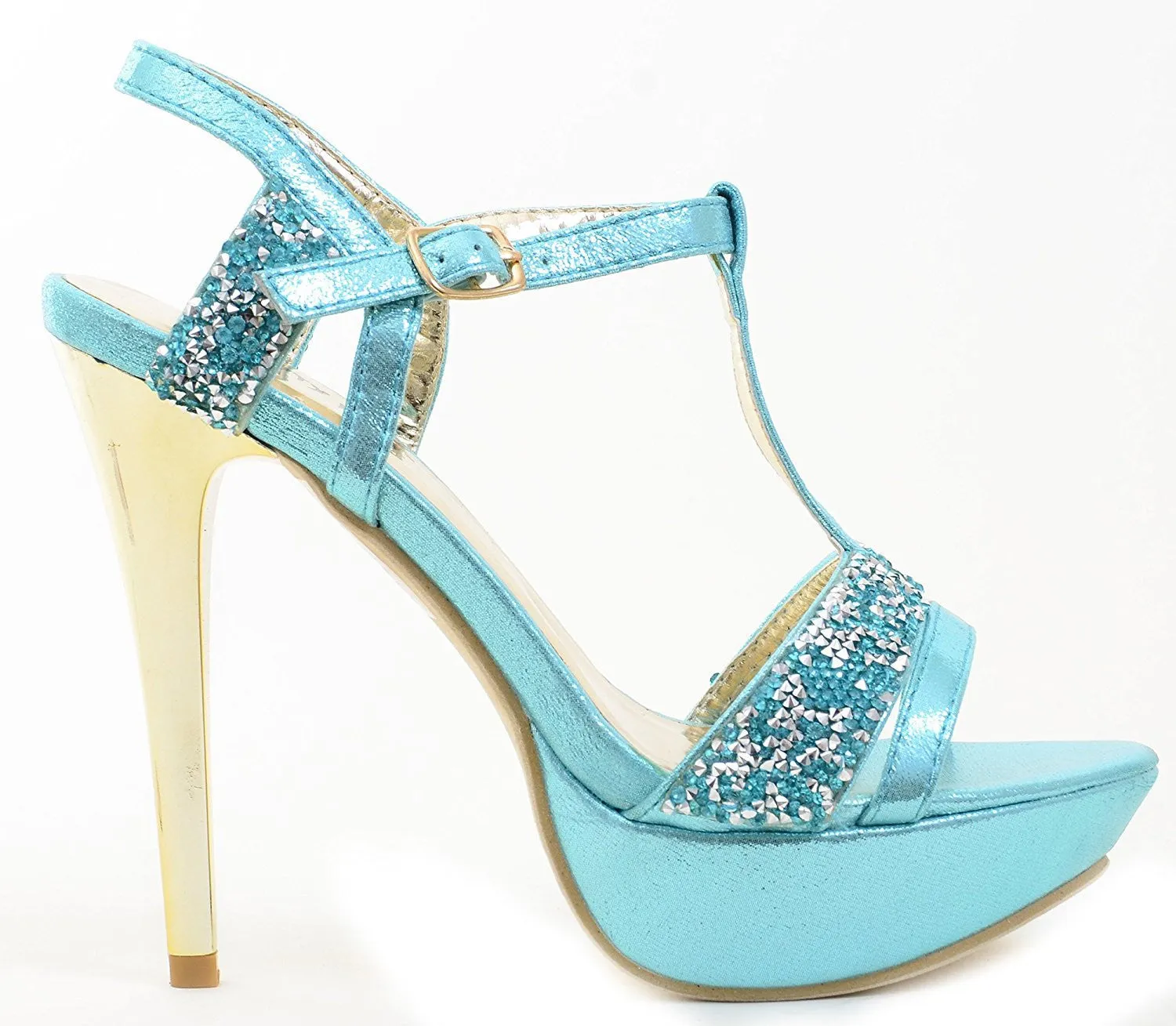 Glitter Rhinestone Evening Platform Sandal Formal Women's Heels