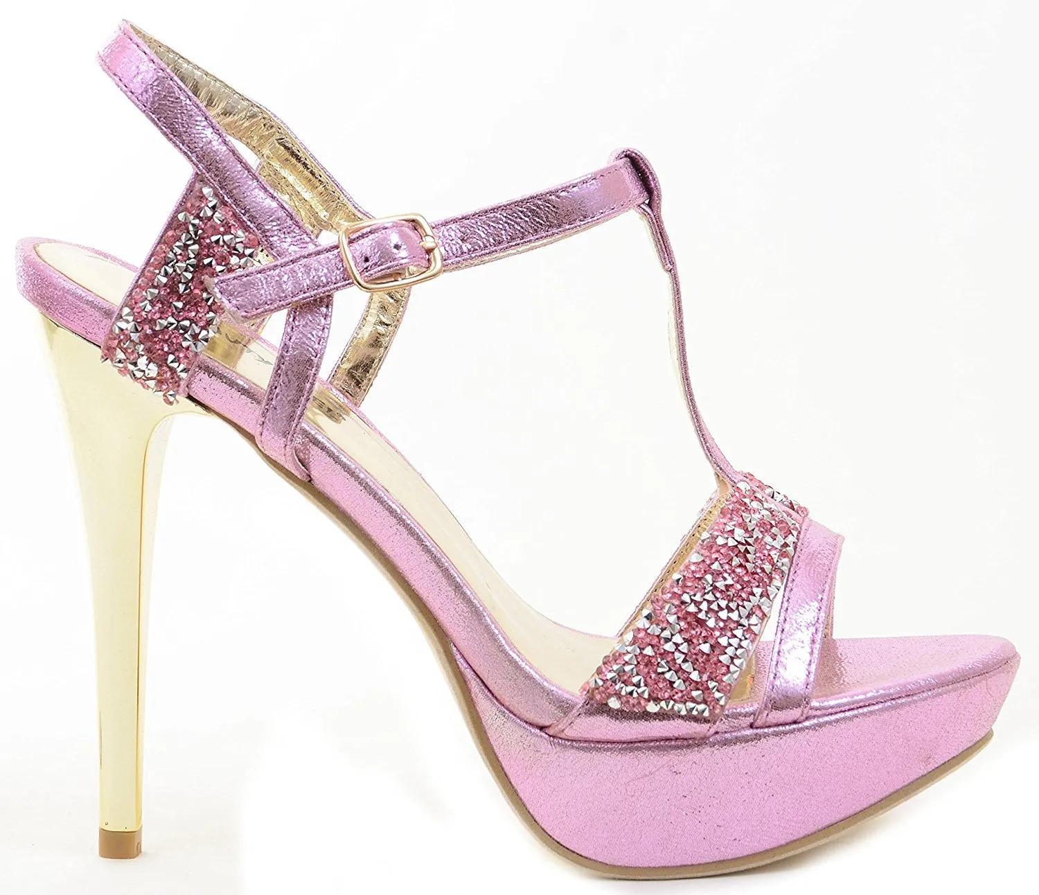 Glitter Rhinestone Evening Platform Sandal Formal Women's Heels