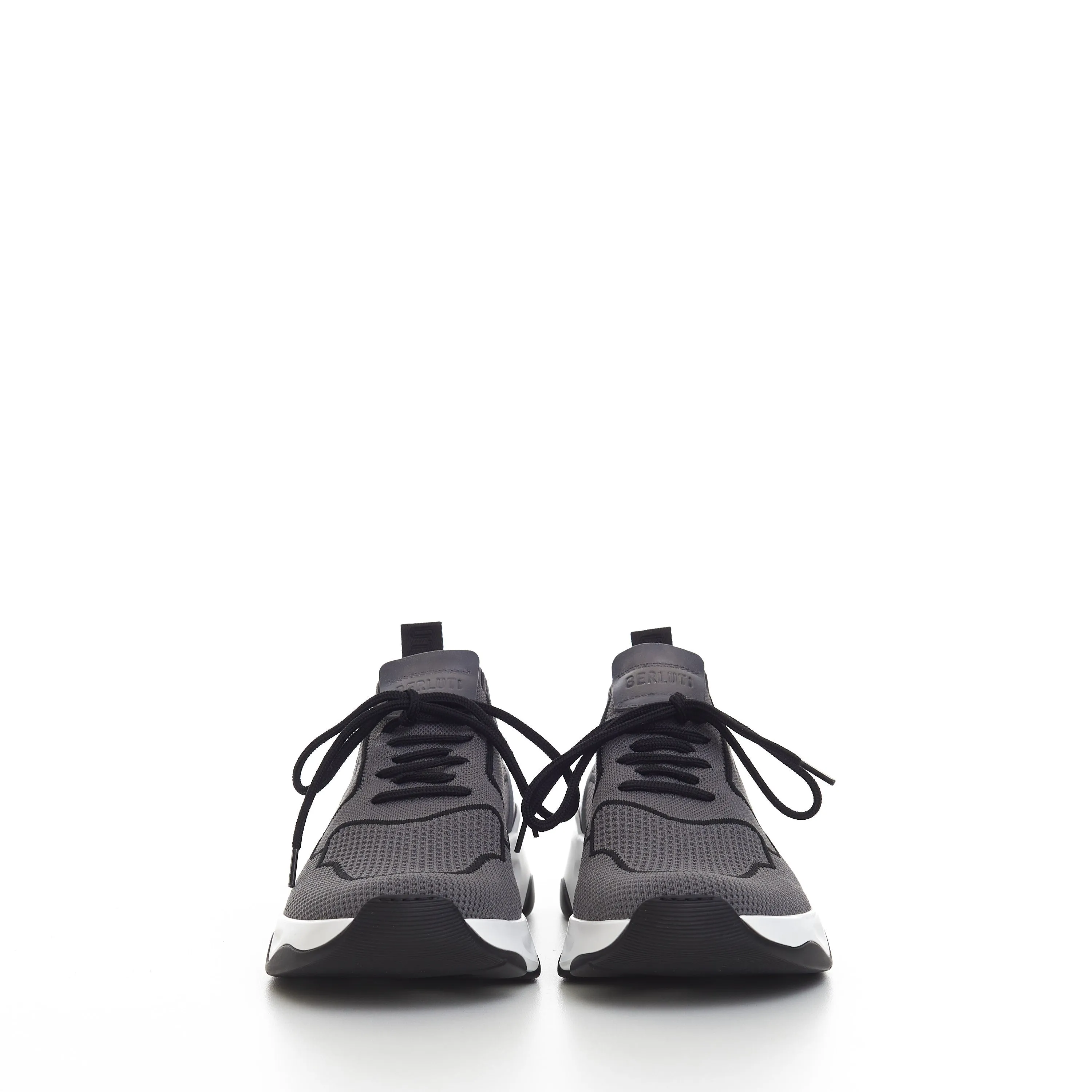 Gray Low Top Sneaker - Technical Knit & Leather