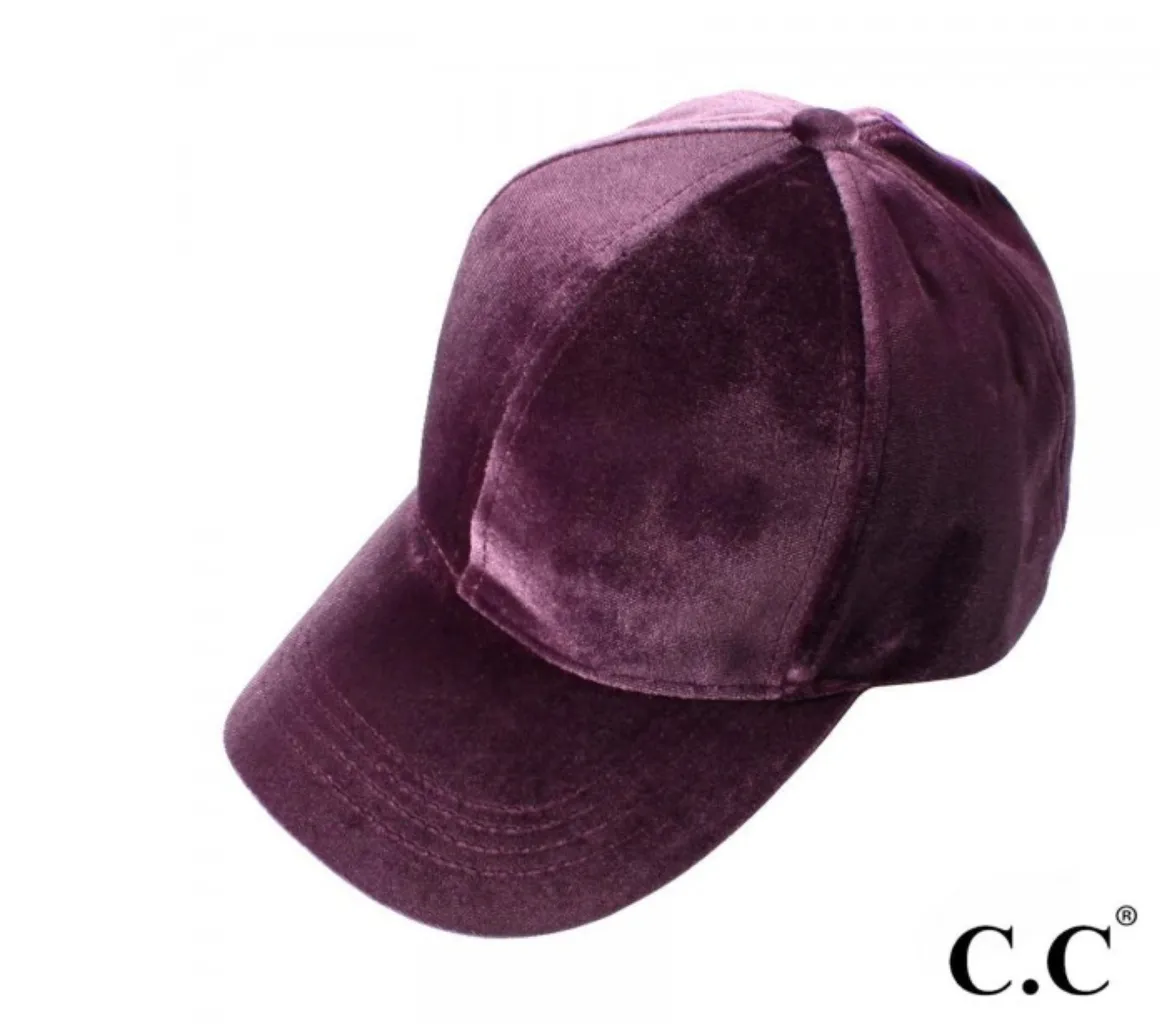 #H161 CC Velvet Ponytail Hat