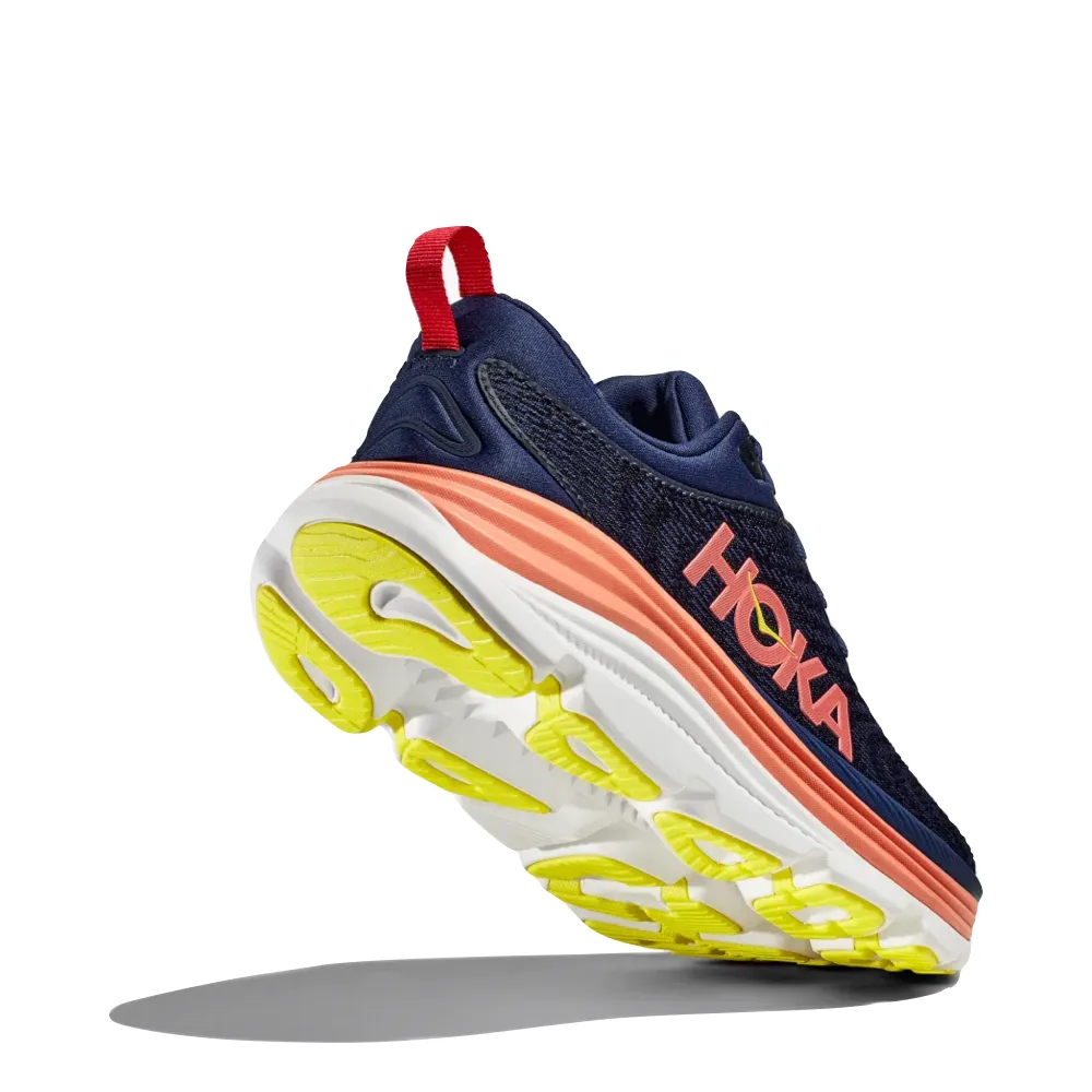 Hoka Women's Gaviota 5 Running Sneaker in Evening Sky/Coral