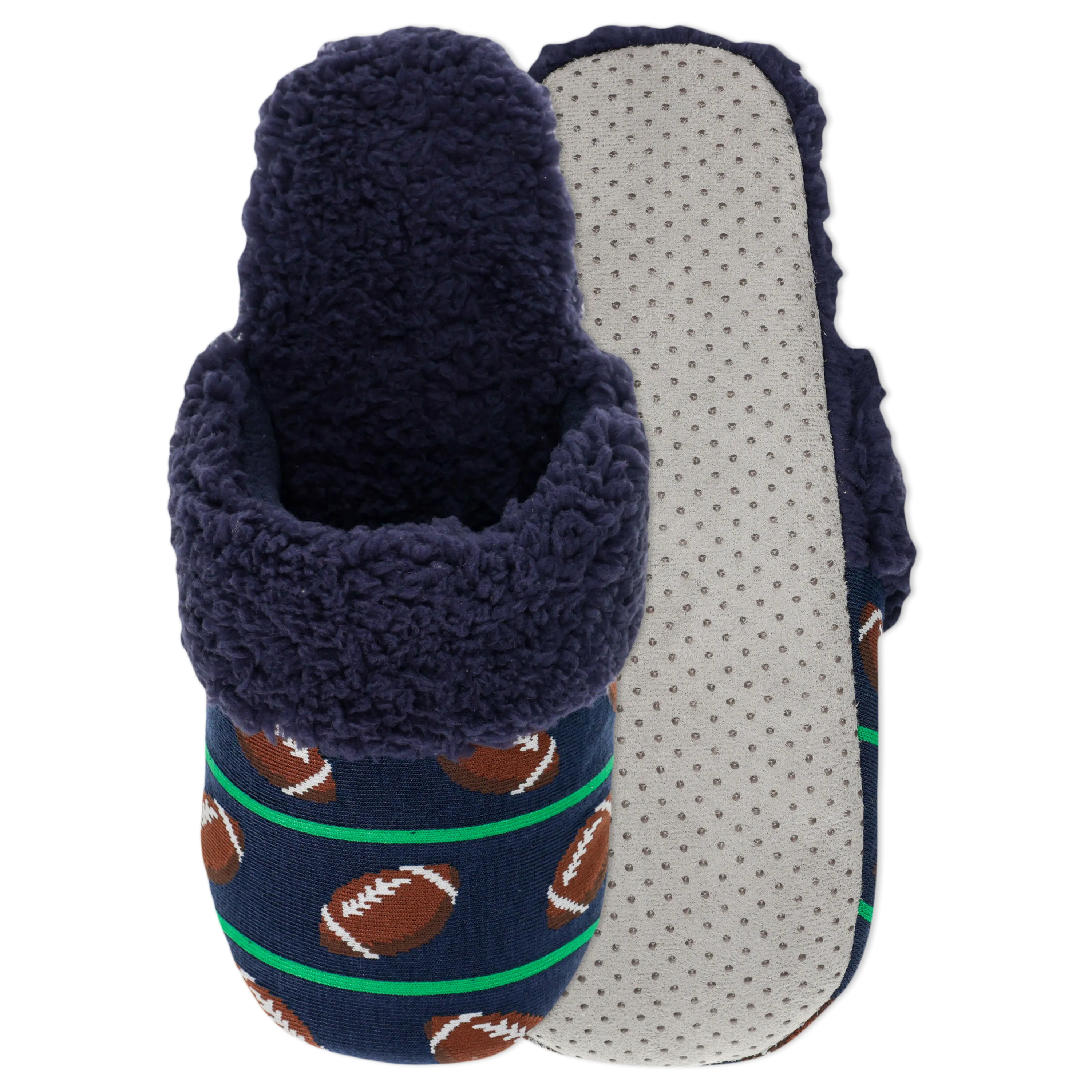 HOTSOX Men's Sherpa Non-Skid Football Slipper