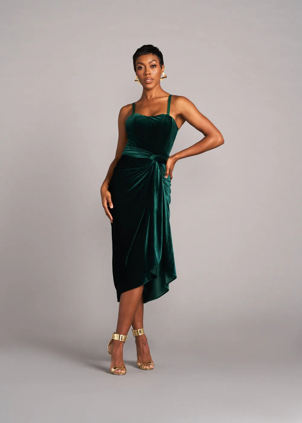 Iro Women's Velvet Wrap Skirt (Emerald)