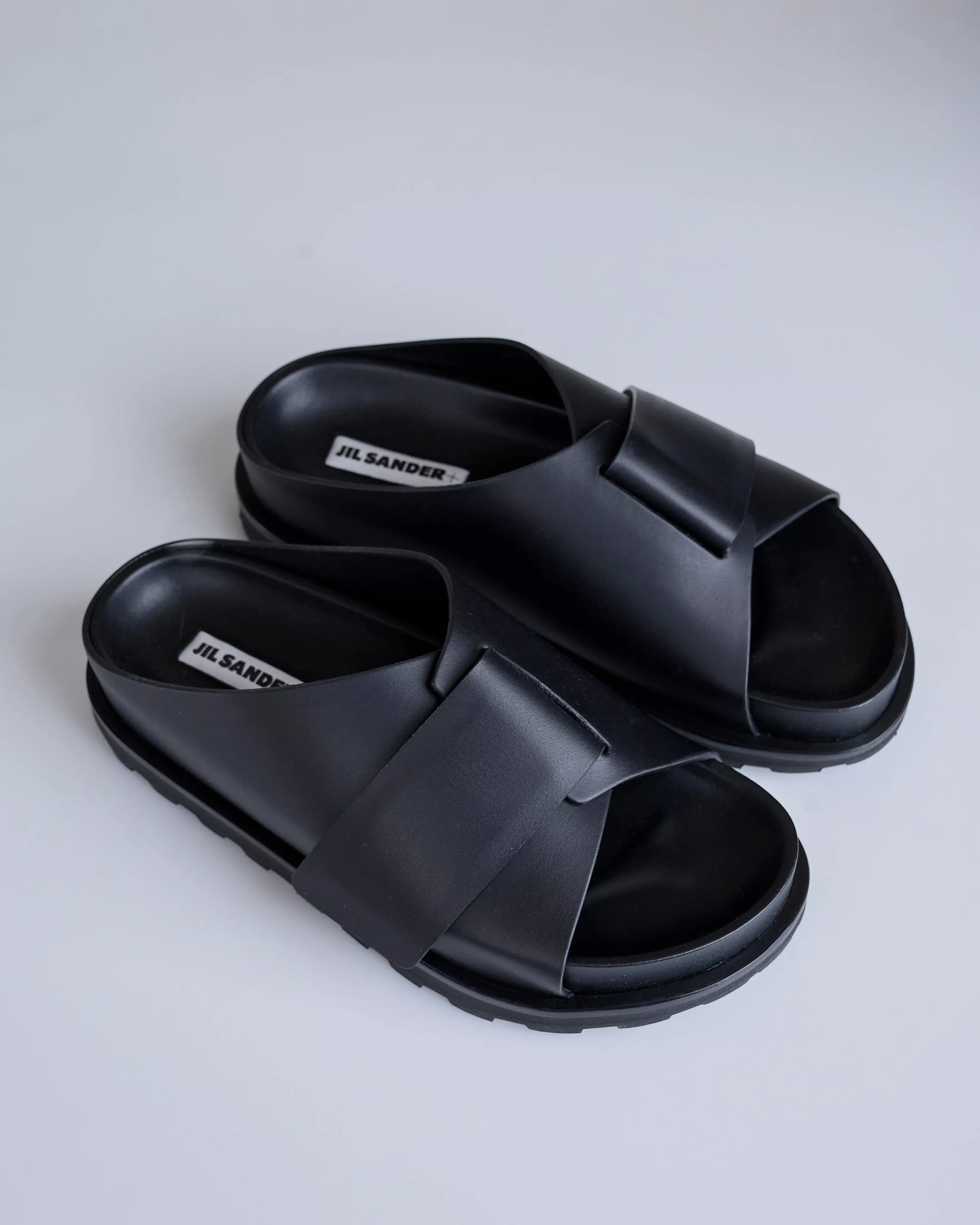 Jil Sander  Leather Sandal Black