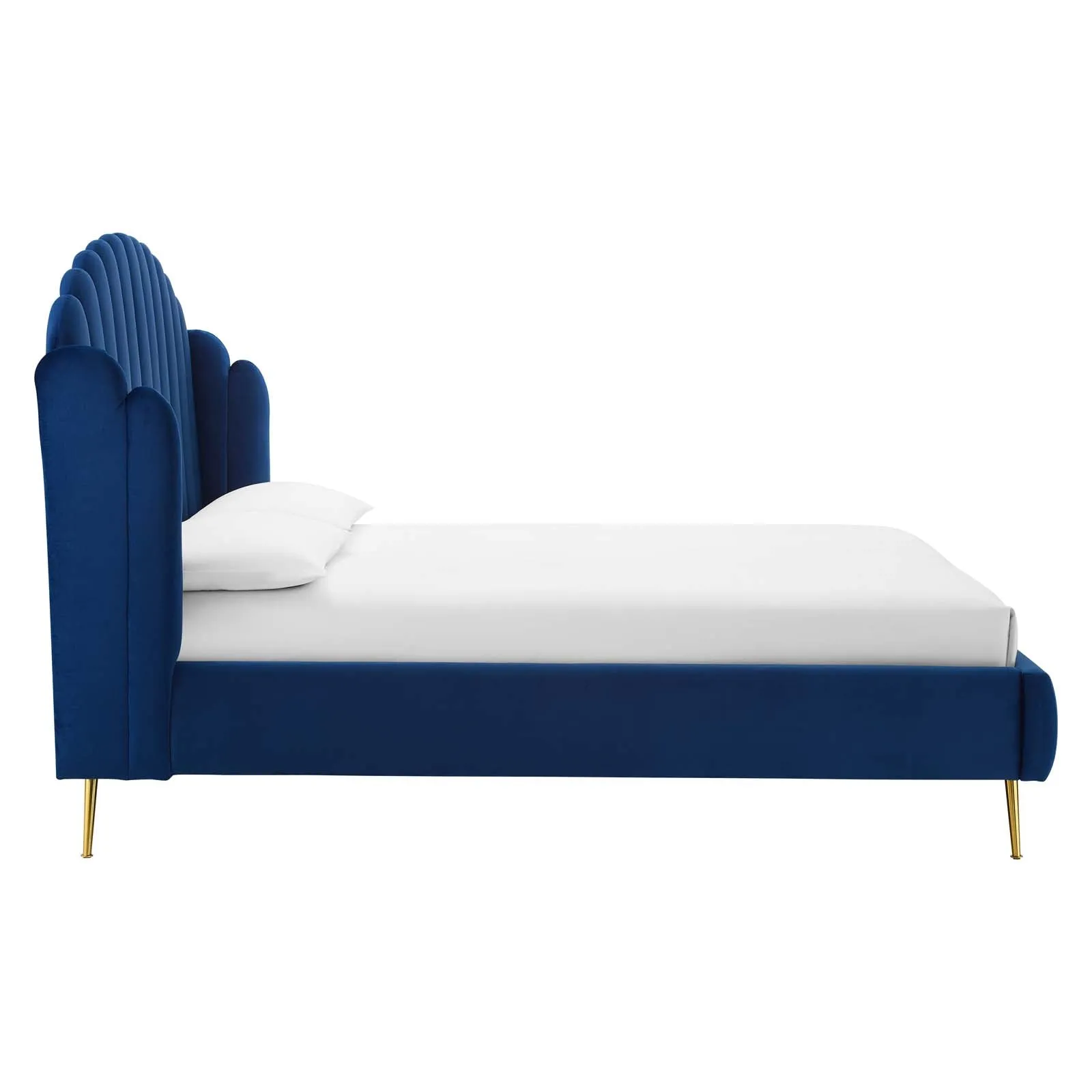 Lana Performance Velvet Wingback Platform Bed