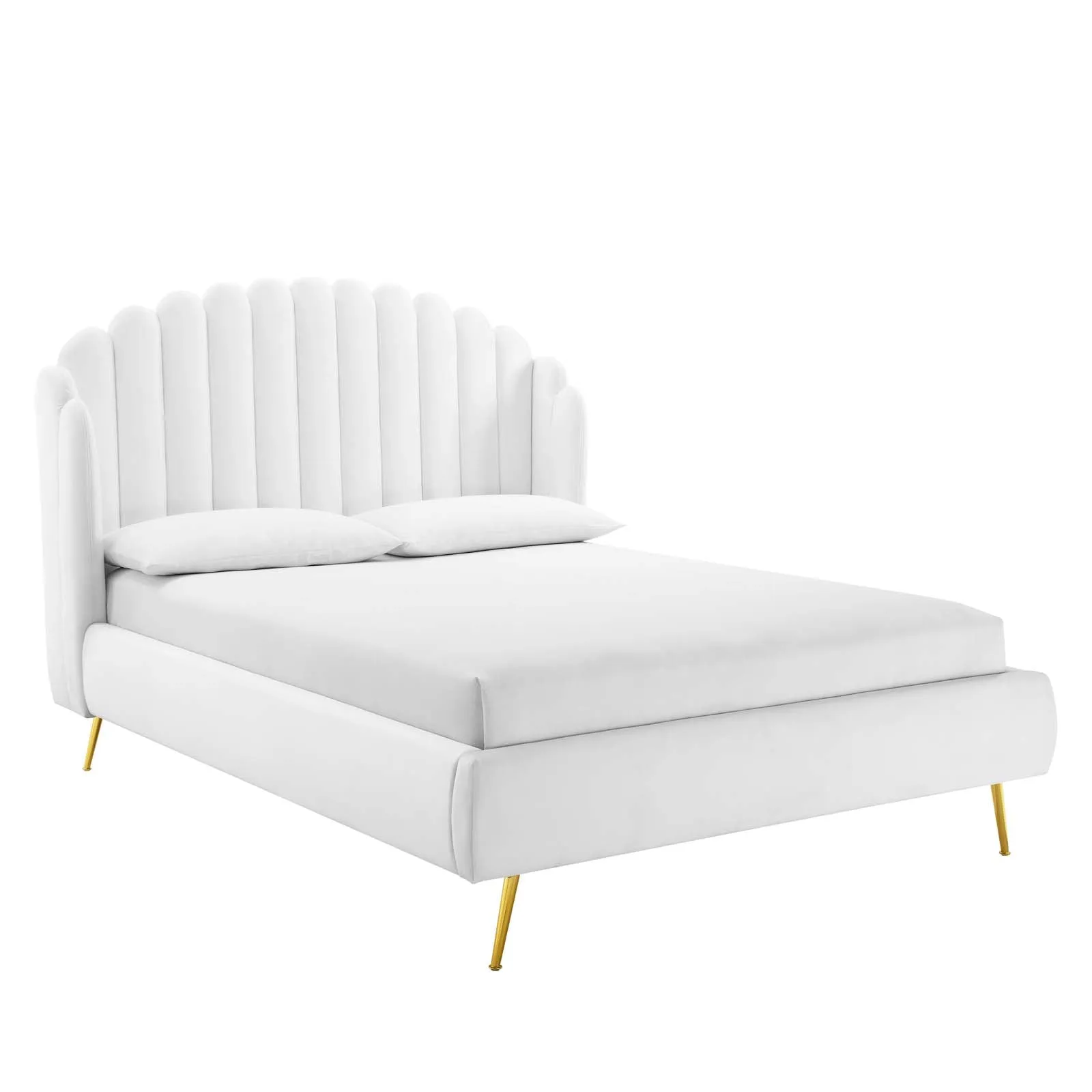 Lana Performance Velvet Wingback Platform Bed