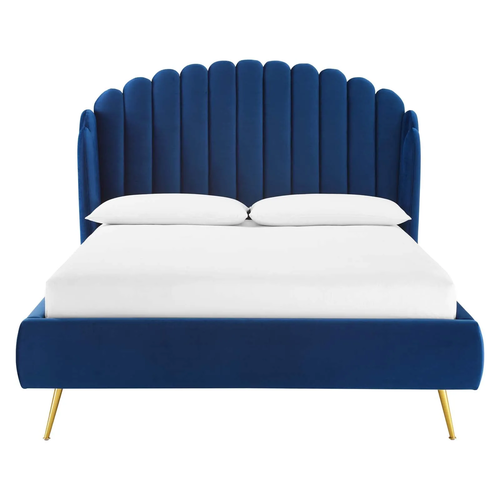 Lana Performance Velvet Wingback Platform Bed